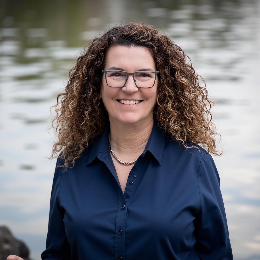 RuthAnne Michelz, Realtor, standing by the water